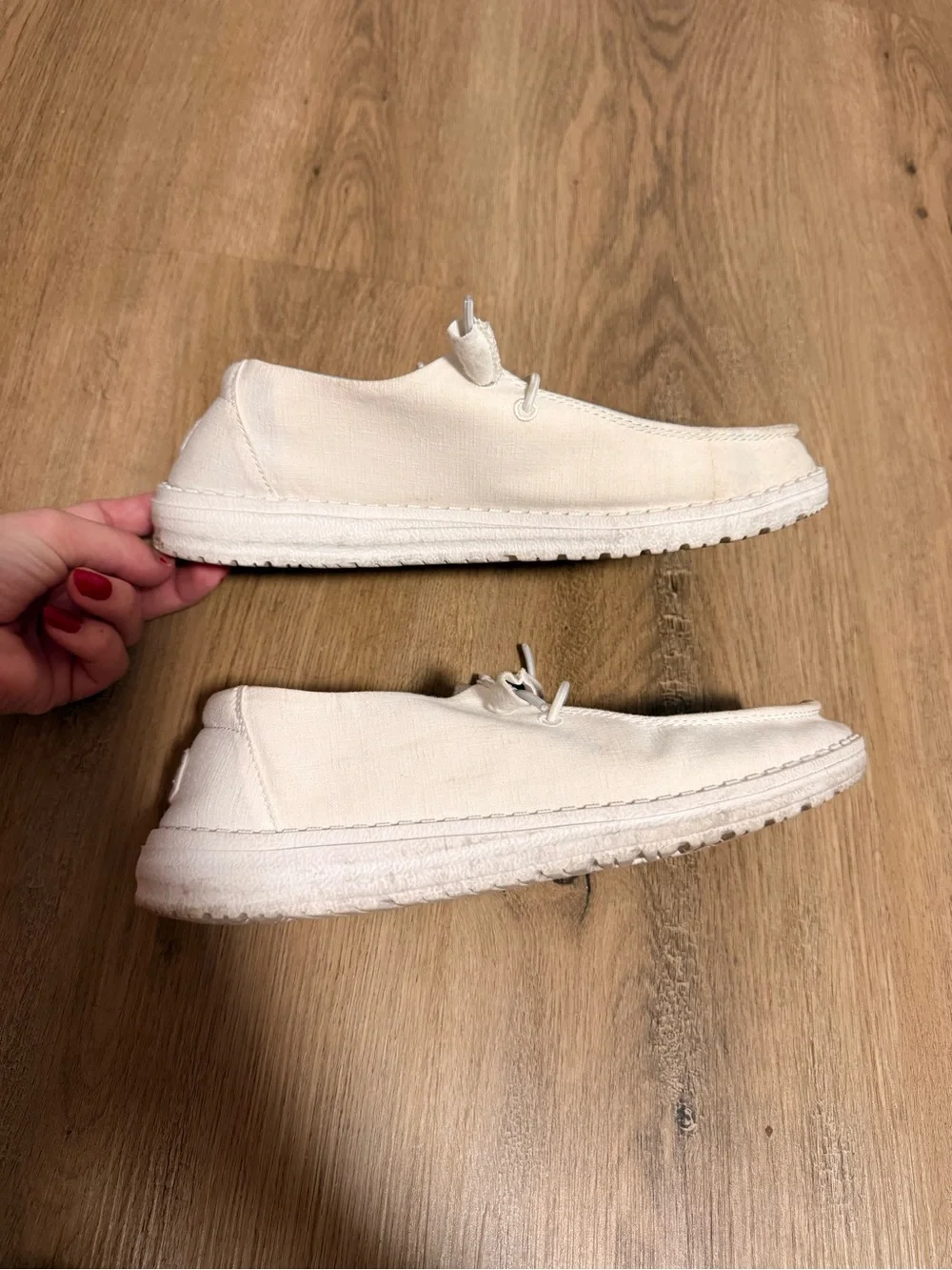 White Hey Dude shoes